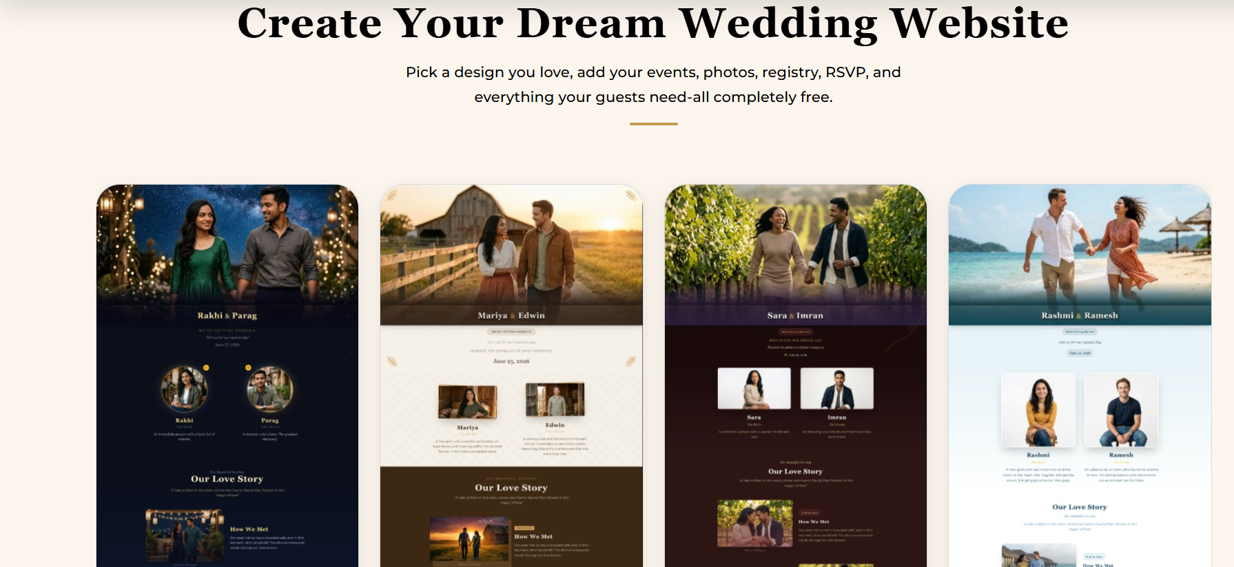 Can I Have Mehndi, Sangeet and Wedding Events on One Website?